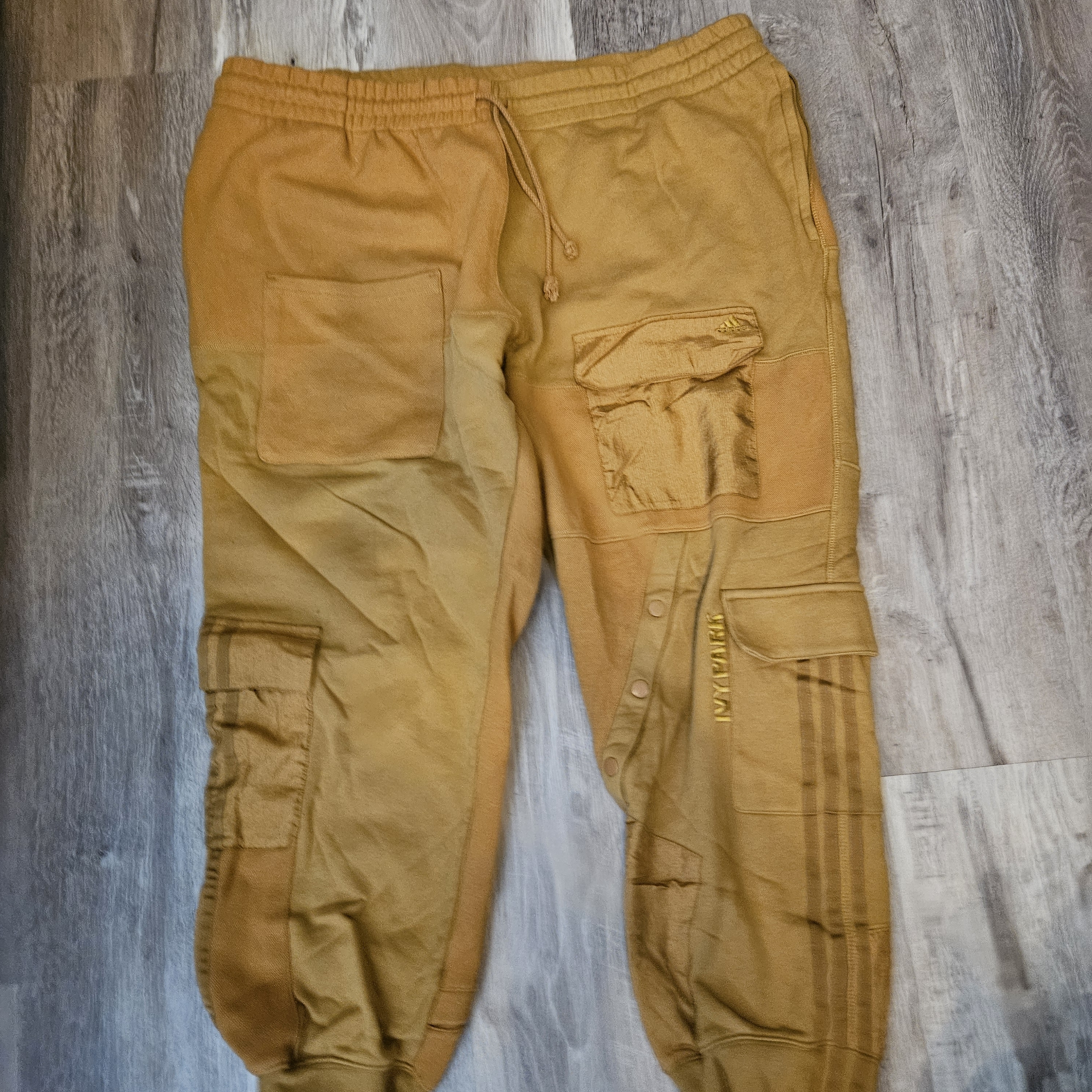 Adidas Men's Cargo Joggers In Mustard